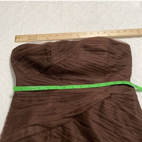 Alfred Angelo Chocolate Brown Strapless Tulle Formal Dress Size 10 - Picture 11 of 15